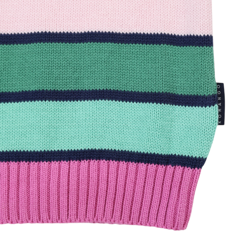 Long Striped Sweater - Green