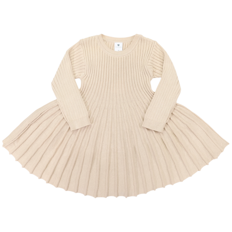 Swing Knit Dress - Beige