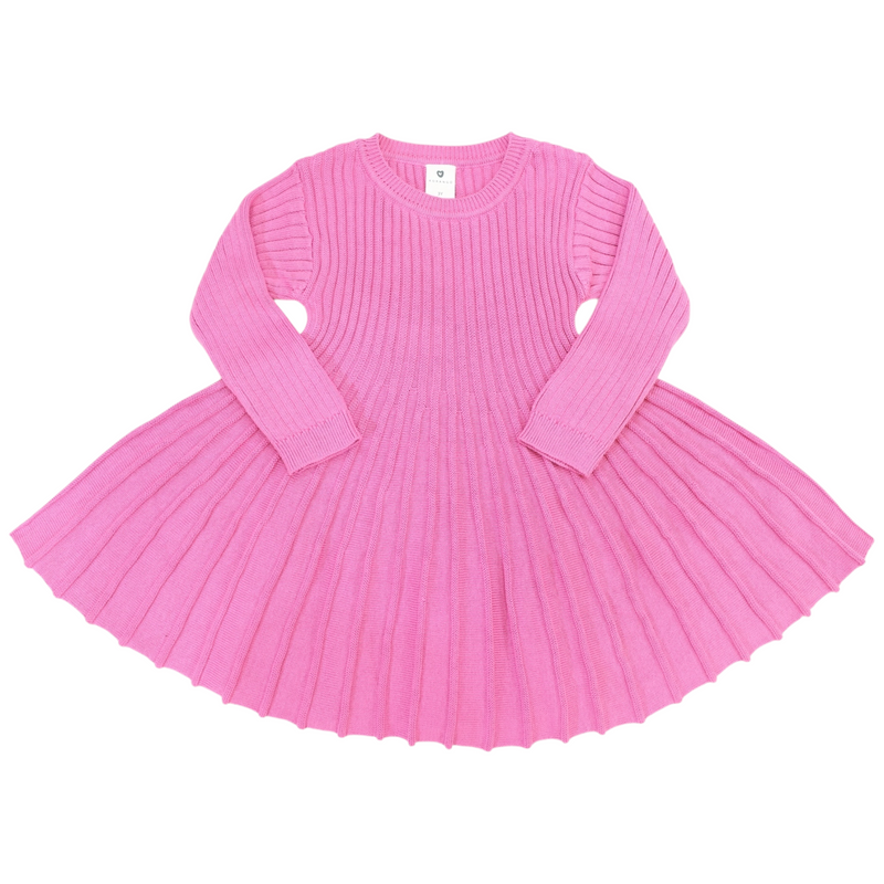 Swing Knit Dress - Hot Pink