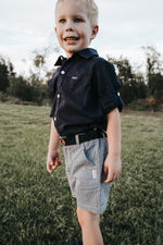 Boys Oscar Shorts - Navy Gingham