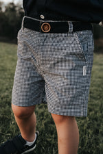 Boys Oscar Shorts - Navy Gingham