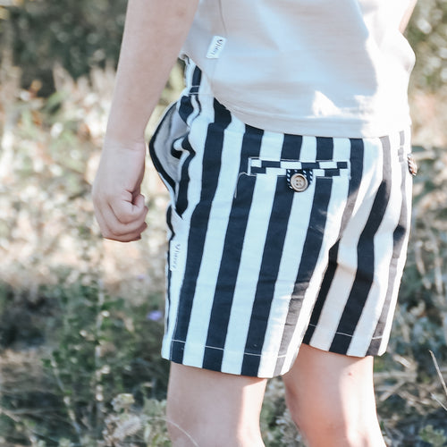 Boys Sonny Short - Navy Stripe