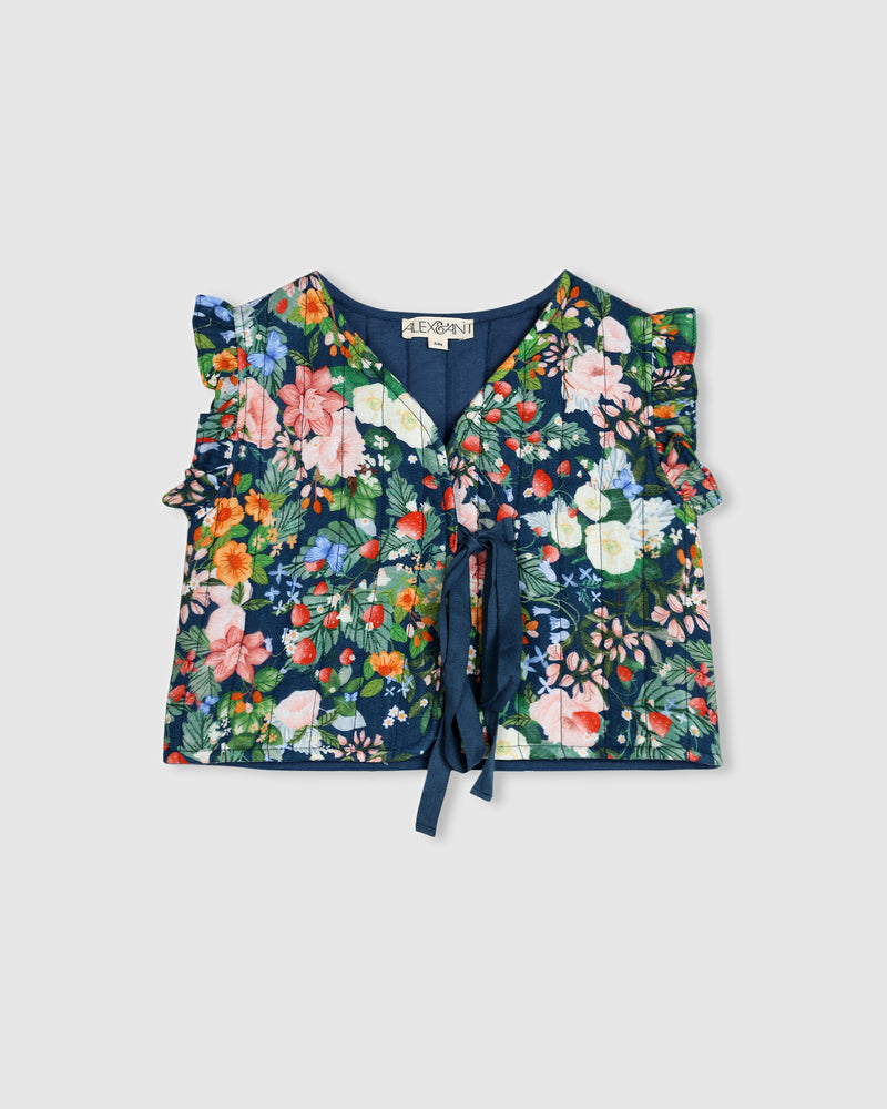 Ella Vest - Strawberry Navy