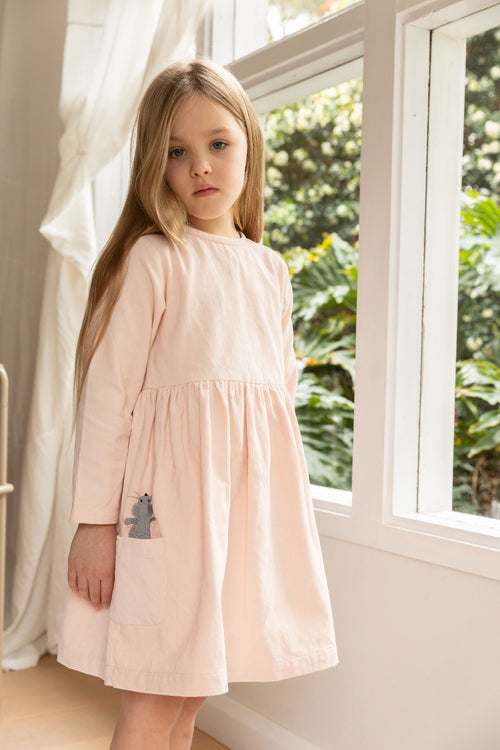 Lucy Mouse Dress -Baby Pink