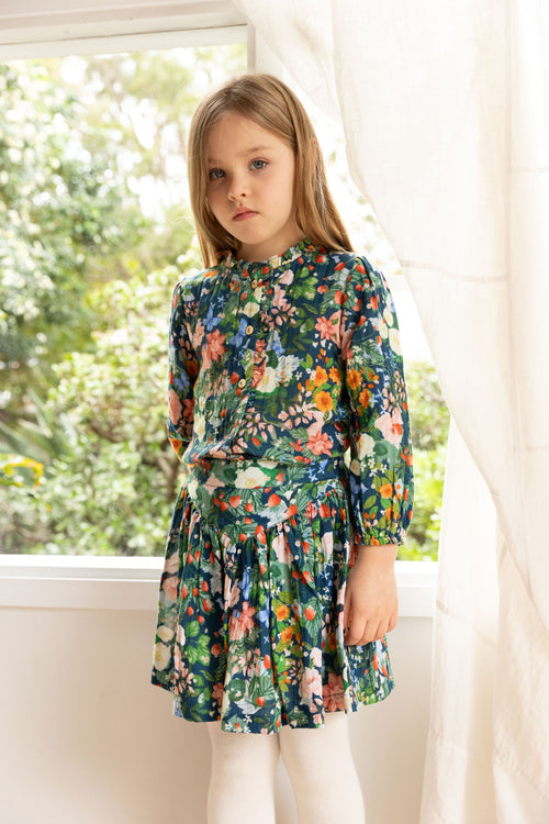 Hazel Skirt - Strawberry Navy