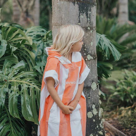 Hooded Towel - Coral Stripe