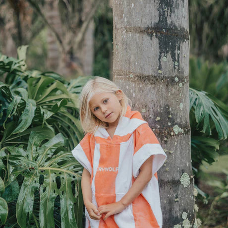 Hooded Towel - Coral Stripe