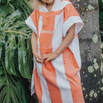 Hooded Towel - Coral Stripe