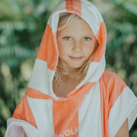 Hooded Towel - Coral Stripe