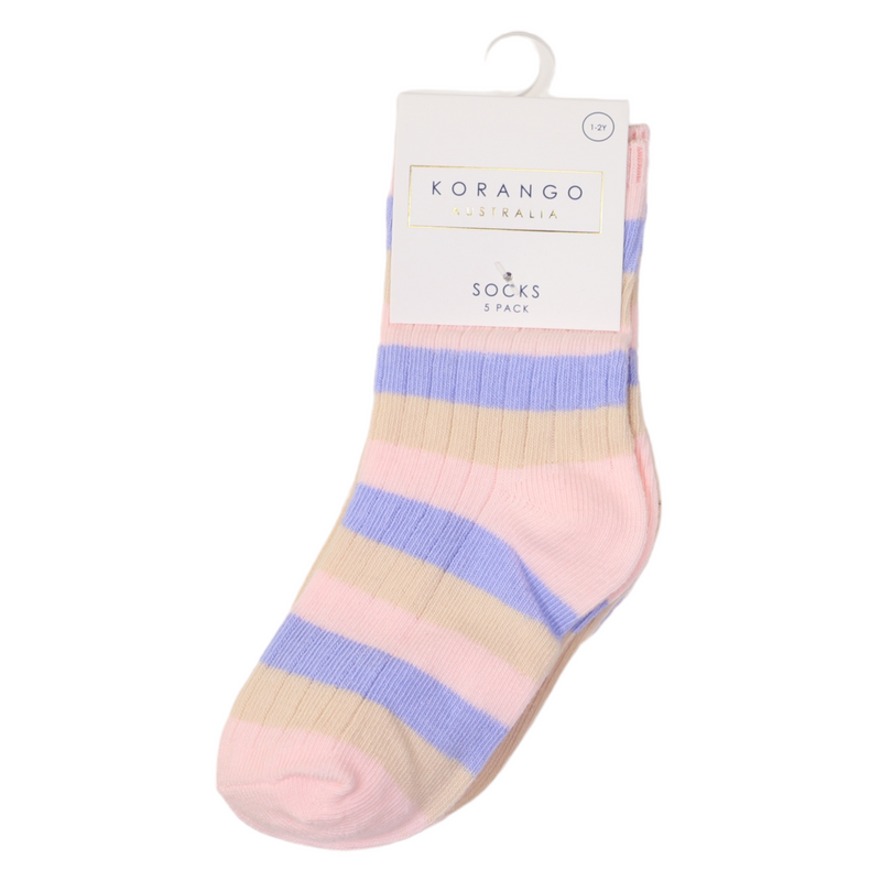 Ribbed Socks Assorted 5pack