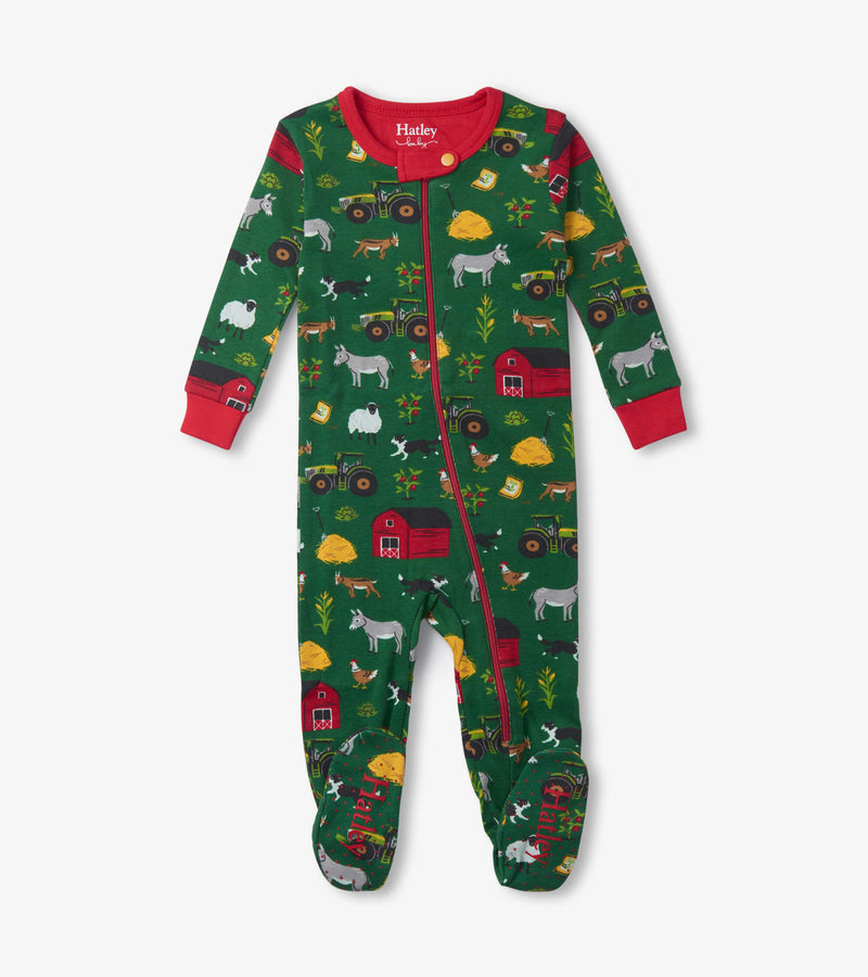 On the Farm Footed onesie