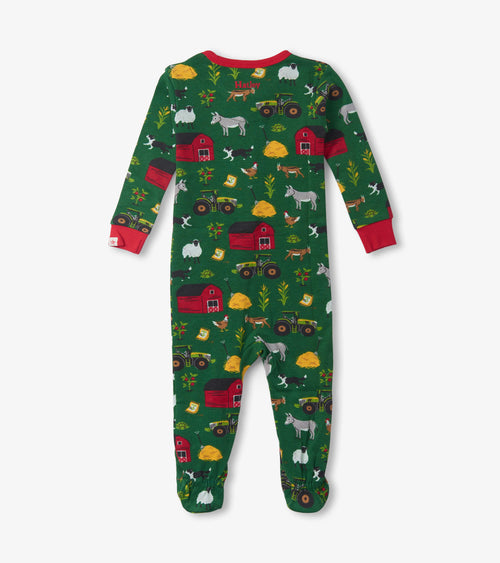 On the Farm Footed onesie