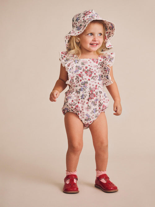 Stawberry Garden Playsuit Cream