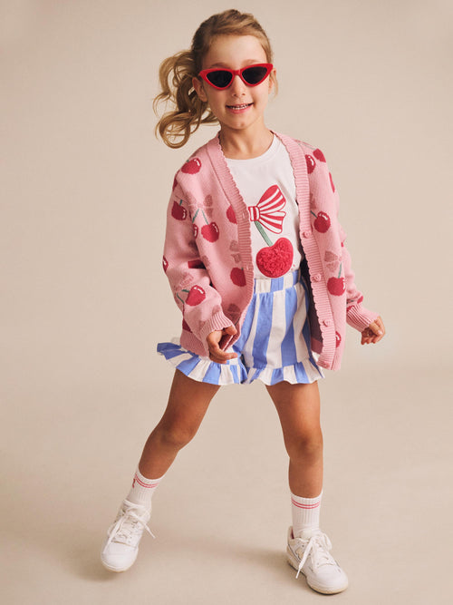 Seaside Cherry Stripe Frill Skort