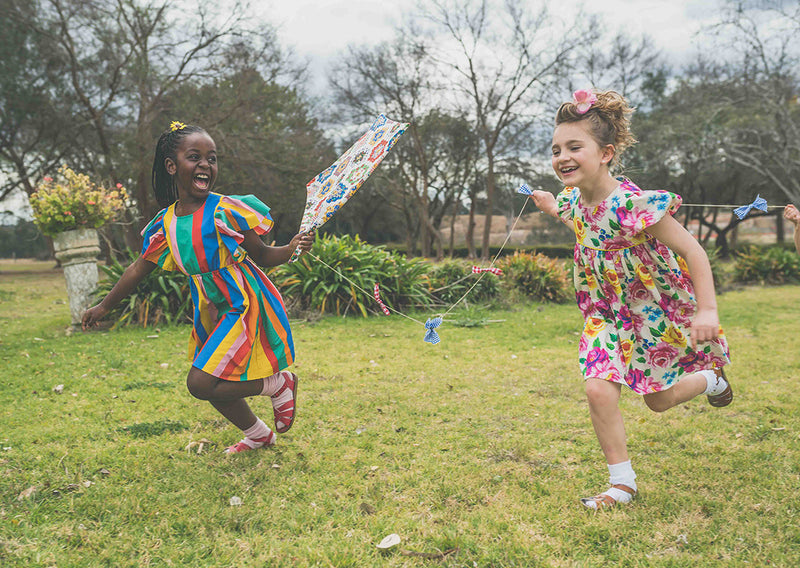 Rainbow Stripes Angel Wing Dress