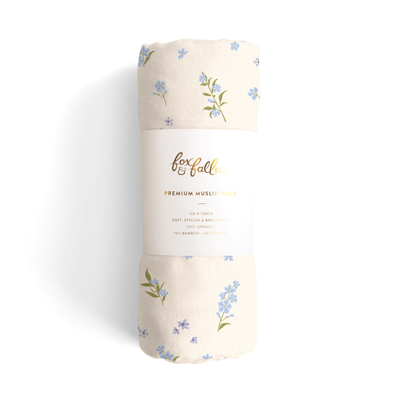Forget-Me-Not Organic Muslin Wrap