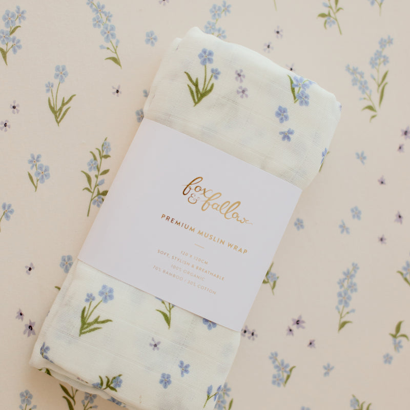 Forget-Me-Not Organic Muslin Wrap