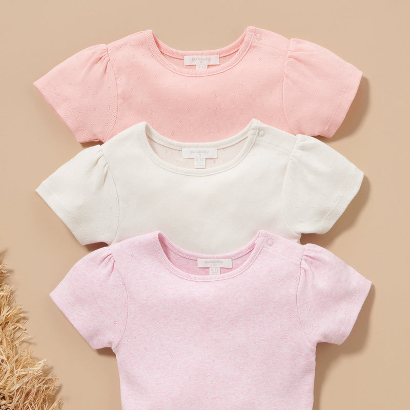 Pointelle Tee - Cloud