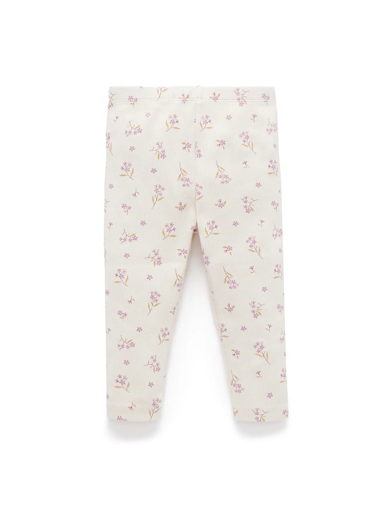 Thick Rib Leggings - Lavender Meadow Print