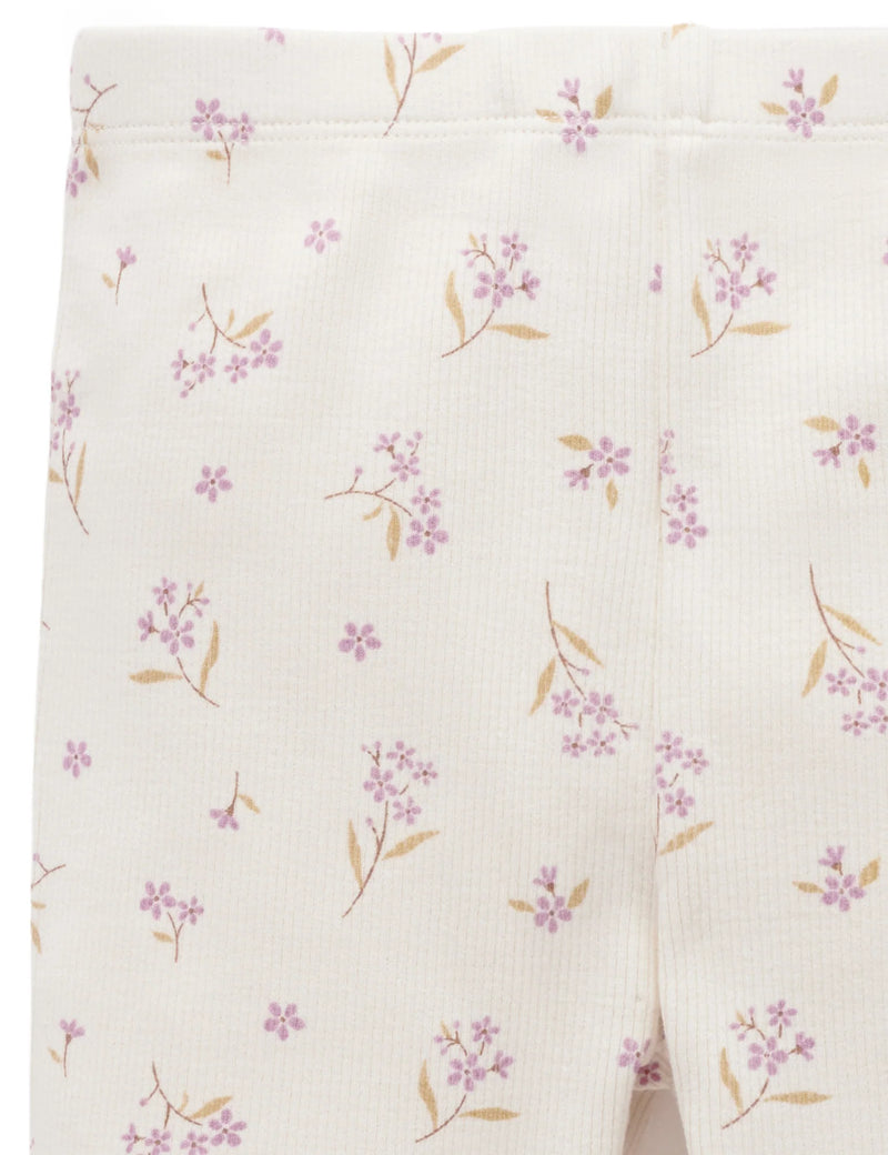 Thick Rib Leggings - Lavender Meadow Print