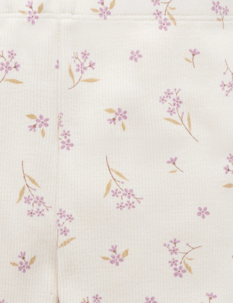 Thick Rib Leggings - Lavender Meadow Print