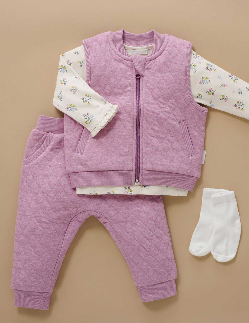 Quilted Track Pants - Lavender