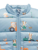 Shearling Lined Puffer Vest - Farming Print