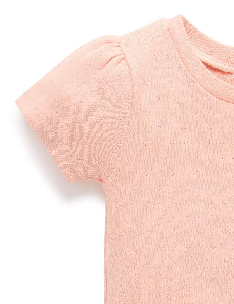 Pointelle Tee- Shell Pink