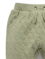 Quilted Track Pants - Olive Melange