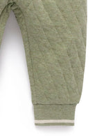 Quilted Track Pants - Olive Melange