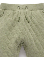 Quilted Track Pants - Olive Melange