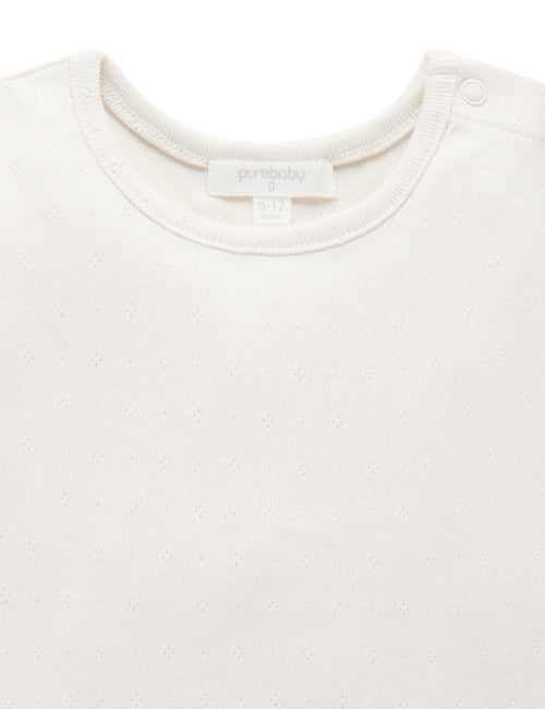 Pointelle Tee - Cloud