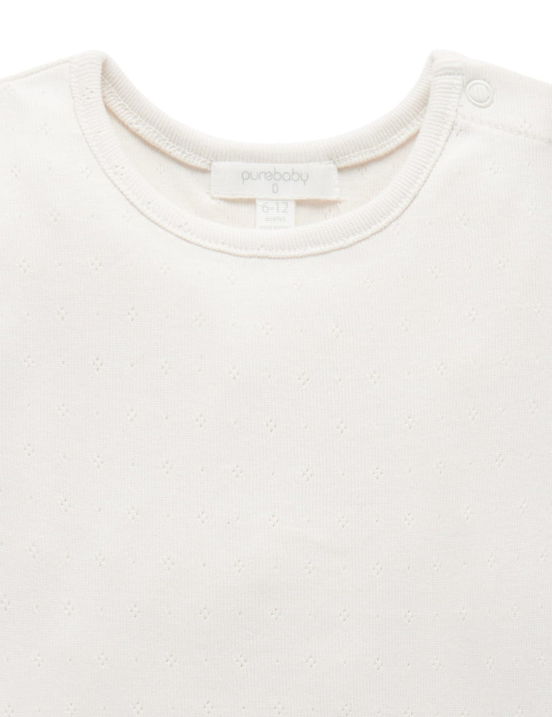 Pointelle Tee - Cloud