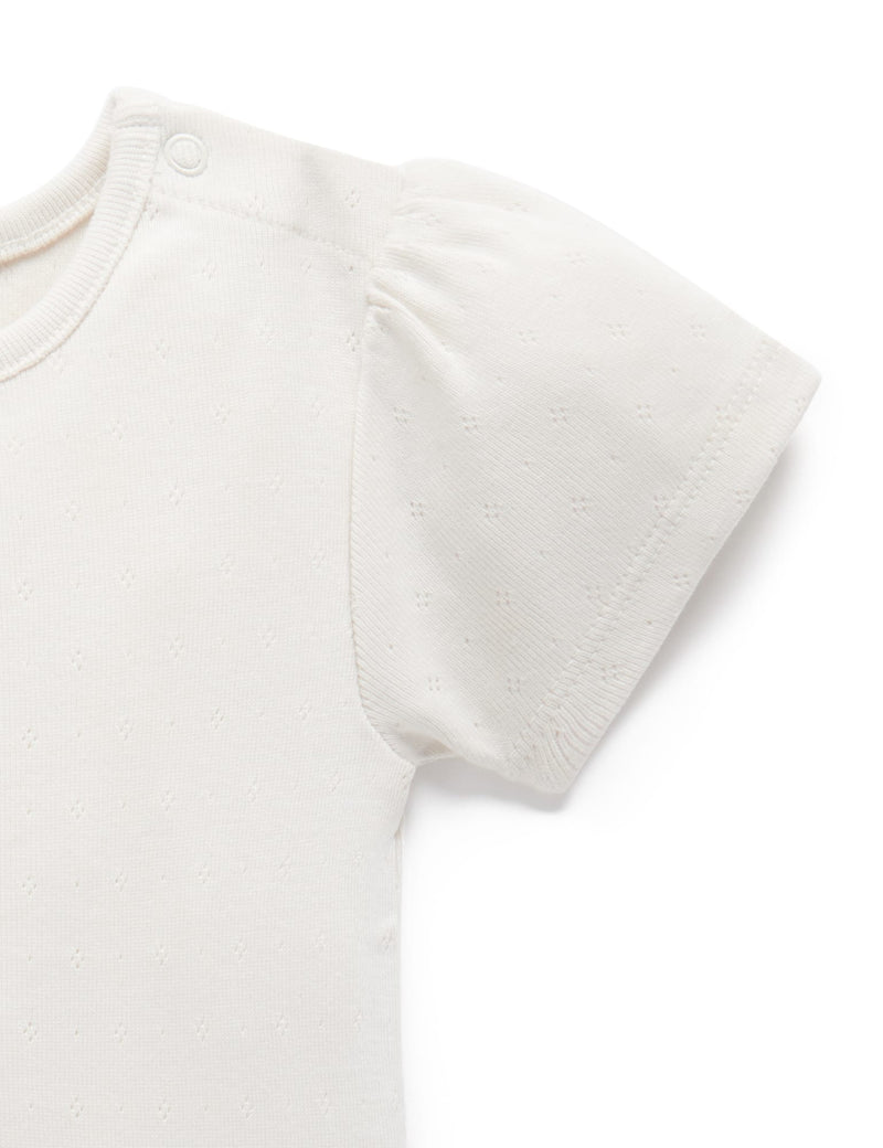 Pointelle Tee - Cloud