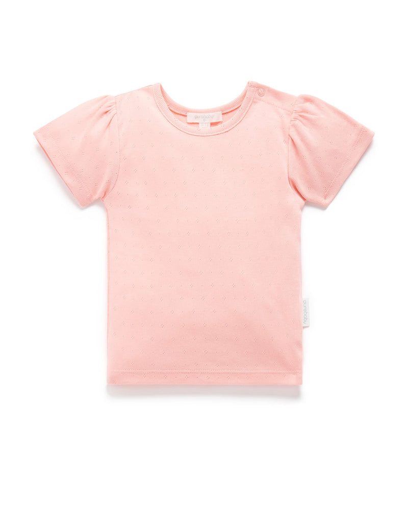 Pointelle Tee - Flamingo