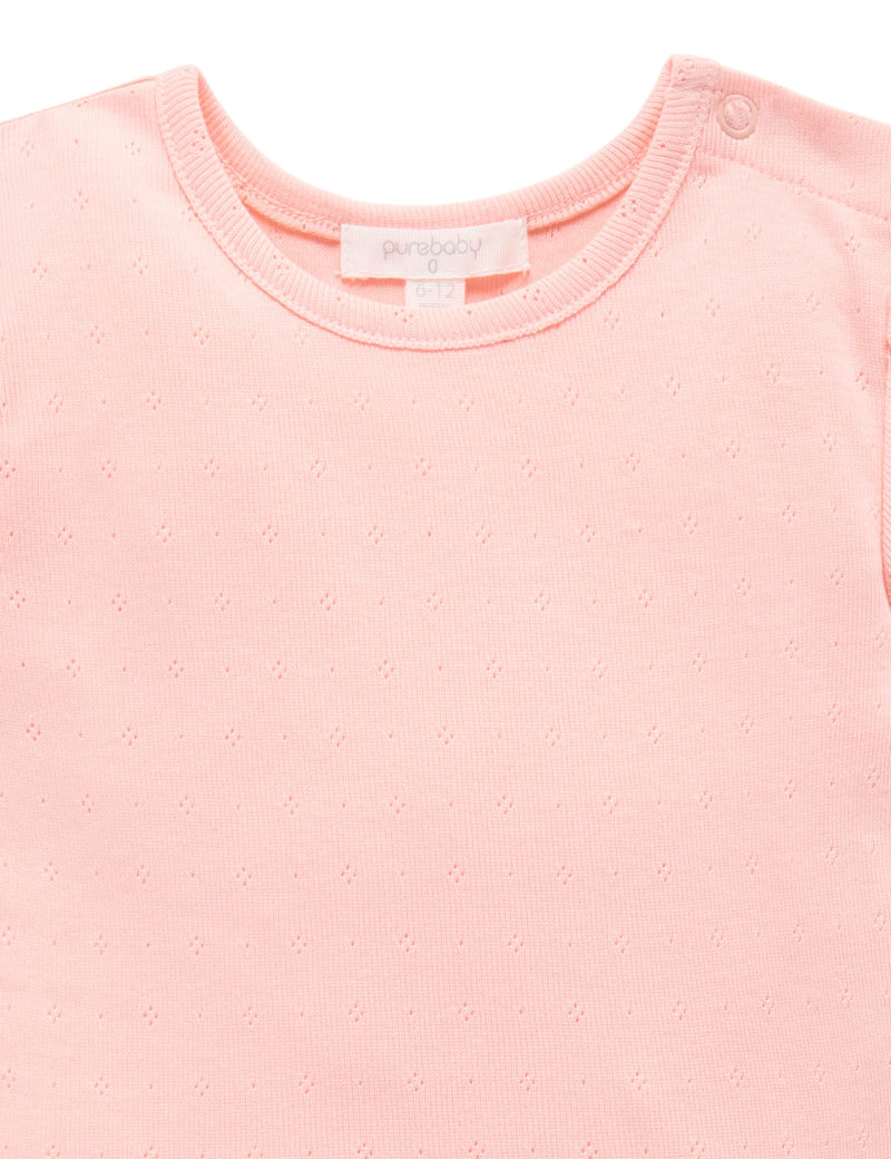 Pointelle Tee - Flamingo