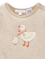 Duck Mini Stripe Growsuit