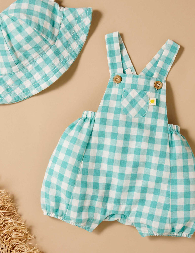 Lagoon Gingham Blend Overall