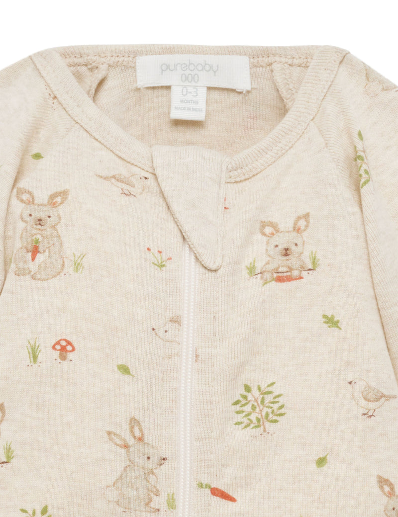 Bunny Printed Zip Growsuit