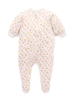 Fleecy Zip Growsuit - Peach Floral