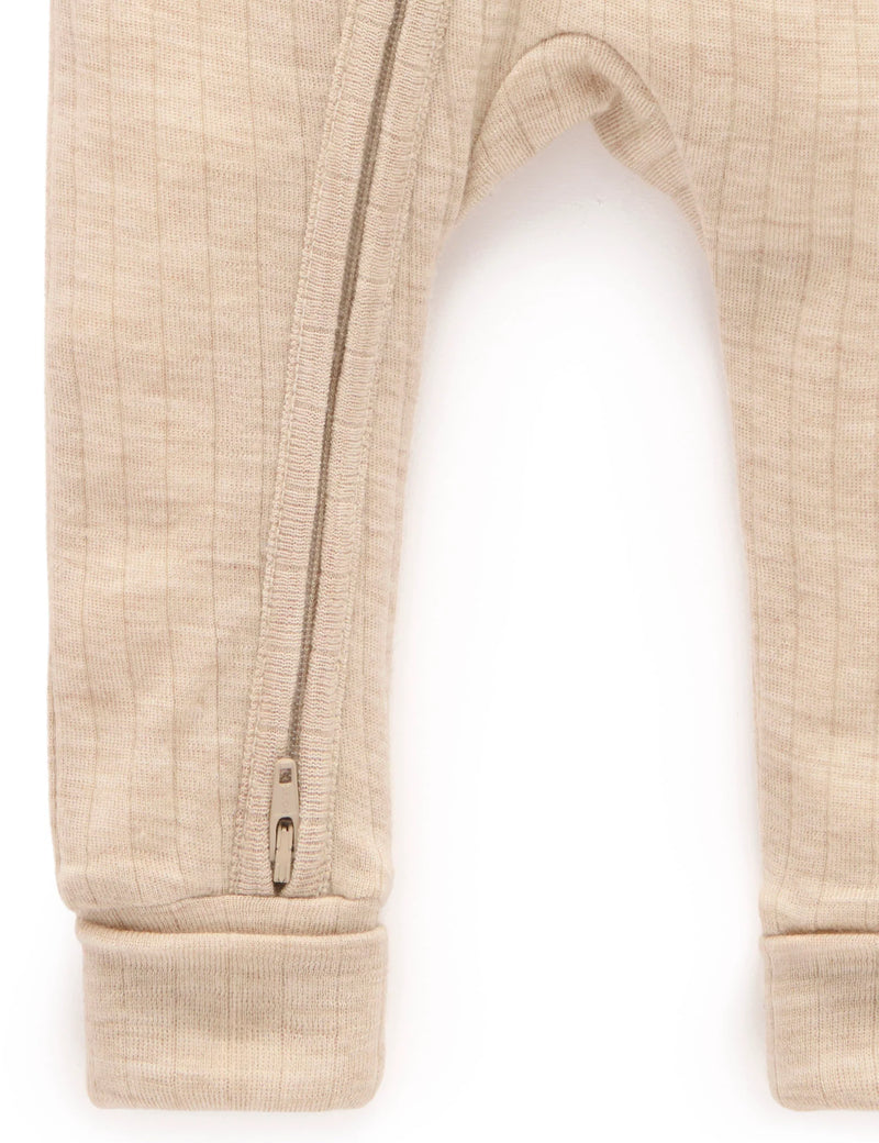 Merino Growsuit - Almond Melange