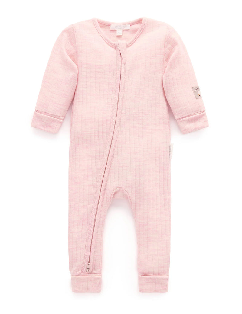 Merino Growsuit - Apricot Melange