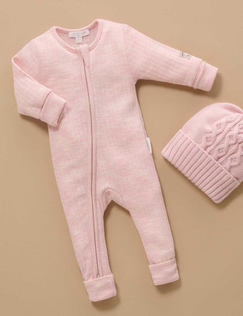 Merino Growsuit - Apricot Melange