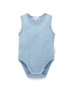 Merino Singlet Bodysuit Sky Melange