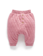 Quilted Slouchy Track Pants - Beetroot Melange