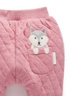 Quilted Slouchy Track Pants - Beetroot Melange