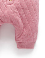 Quilted Slouchy Track Pants - Beetroot Melange
