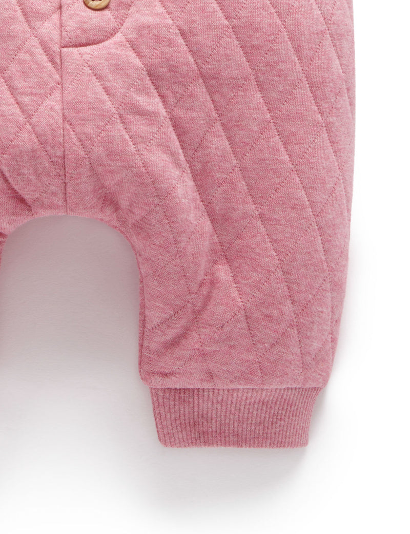 Quilted Slouchy Track Pants - Beetroot Melange