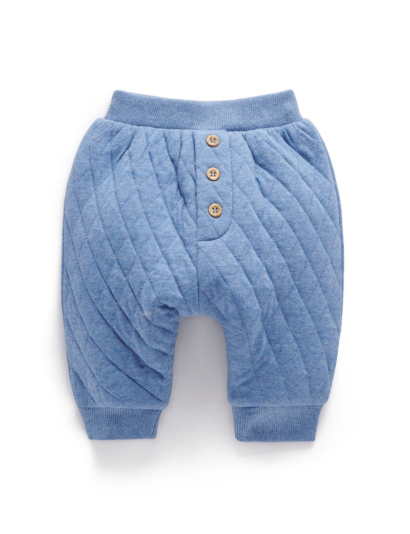Quilted Slouchy Track Pants - Frost Melange