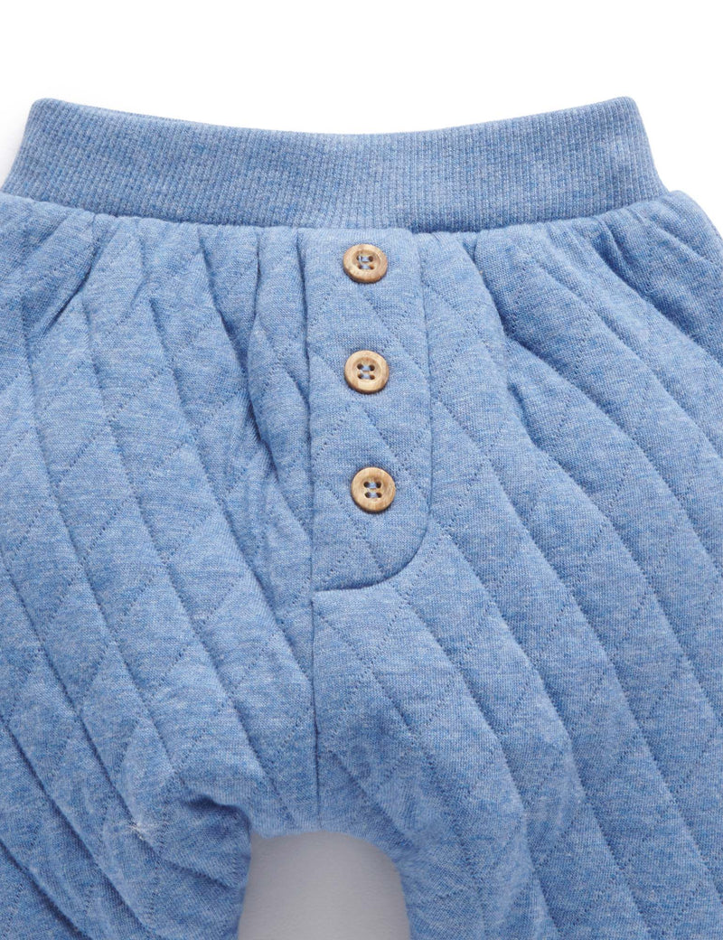 Quilted Slouchy Track Pants - Frost Melange